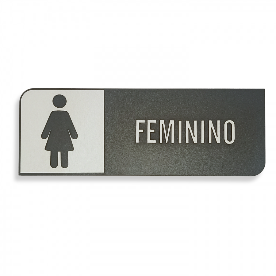 Placa de Sinalização Indicativa em MDF Efeito 3D - WC Feminino